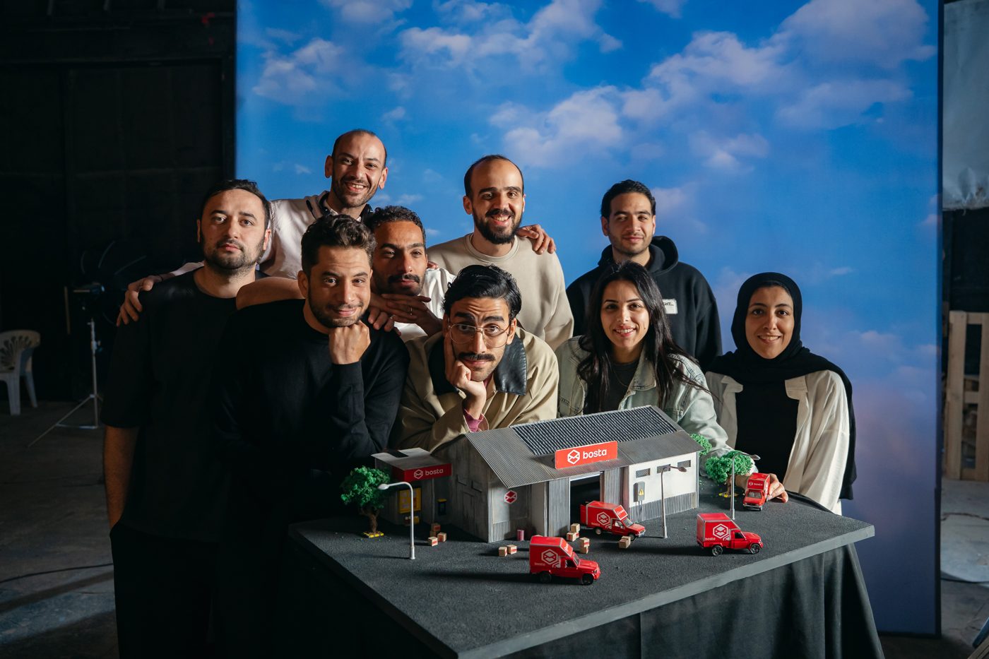 The Awesome Link founding team on set — Bosta Ramadan, Cairo